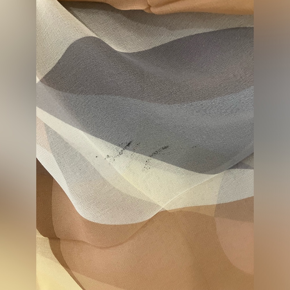 100% Silk scarf large camel grey cream - Picture 8 of 10